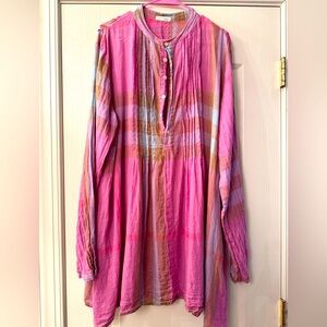 Free People Shades Pink and Purple Tunic sz XL